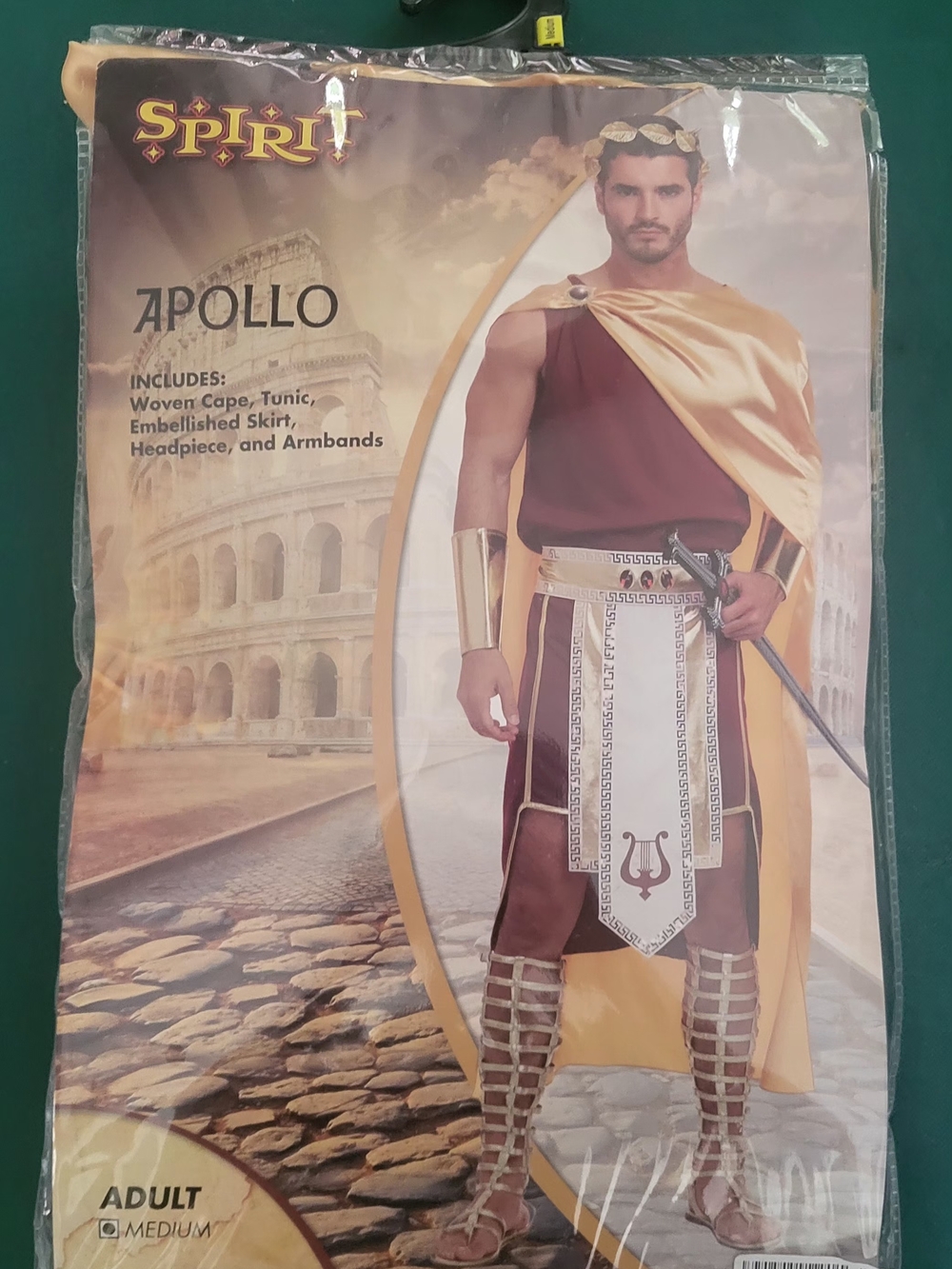 Spirit Men's Apollo Costume in Gold and Burgundy